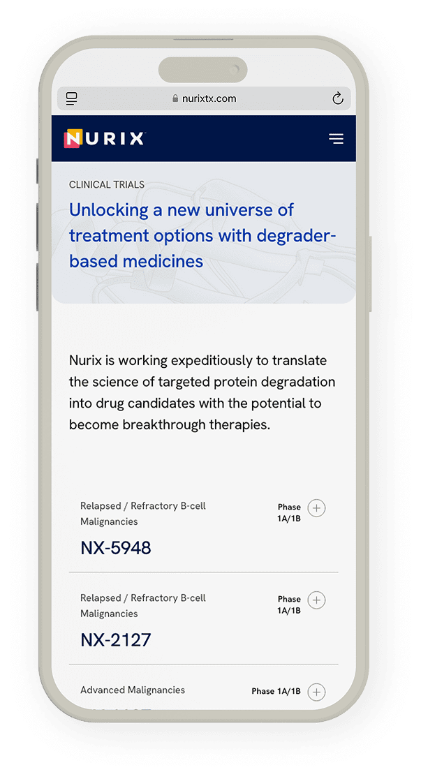 Nurix Mobile Website