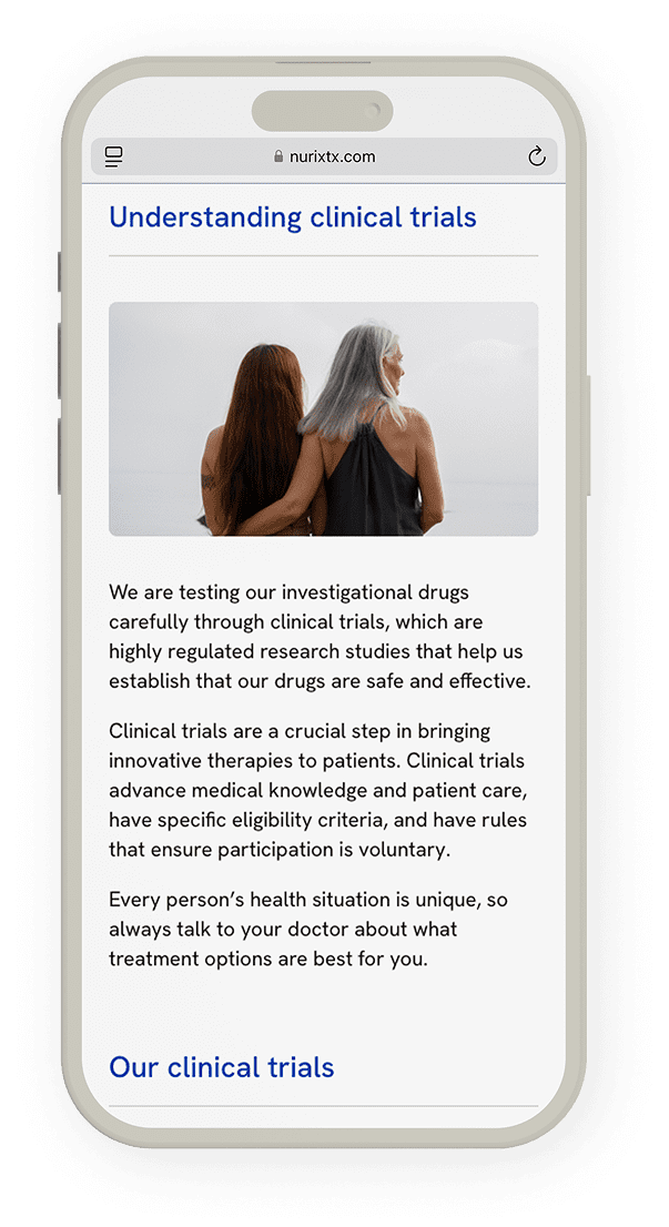 Nurix Mobile Website
