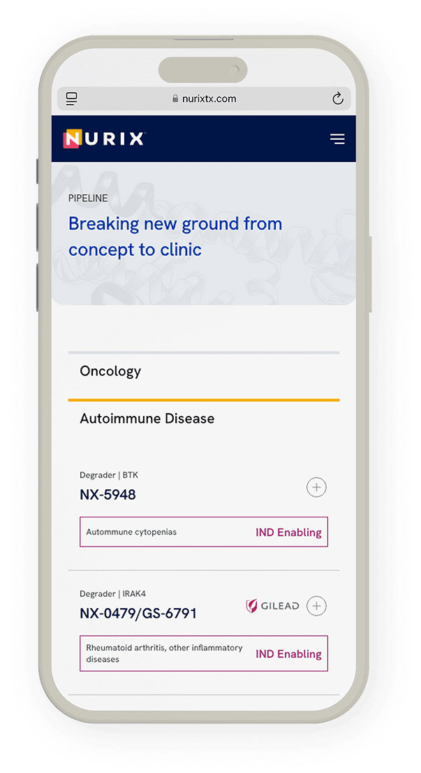 Nurix Mobile Website